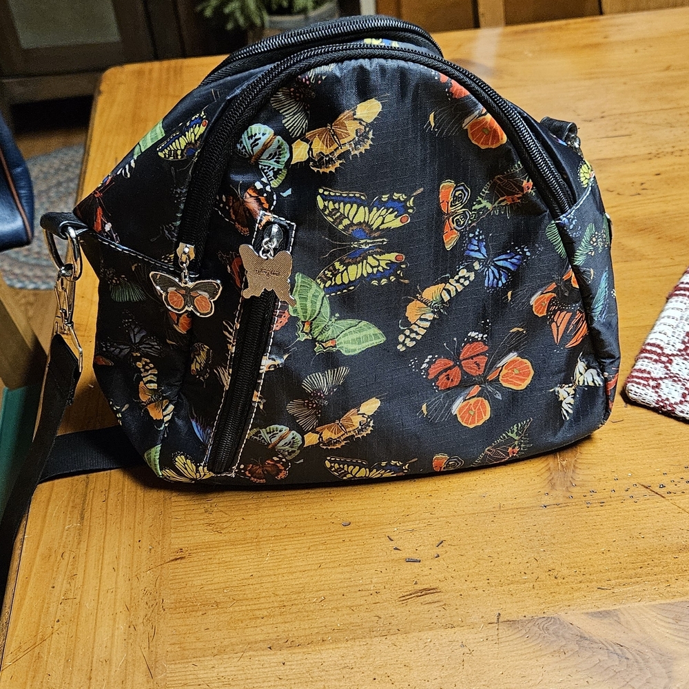 Sydney Love Black Butterfly Print Crossbody Bag